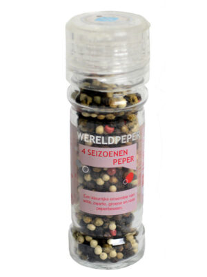 4 Seizoenen Peper Keramische Molen  Bio 50gr glas